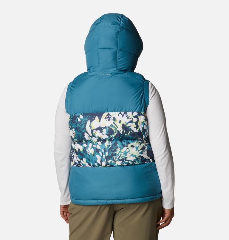 Women's Columbia Pike Lake II Insulated Vests Turquoise / Flower | Plus Size CA-Z5068